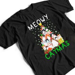 Meowy Catmas Cat Christmas Tree Xmas T Shirt - Dream Art Europa