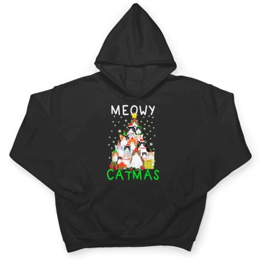 Meowy Catmas Cat Christmas Tree Xmas T Shirt