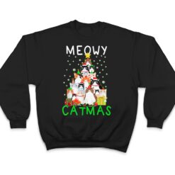 Meowy Catmas Cat Christmas Tree Xmas T Shirt - Dream Art Europa