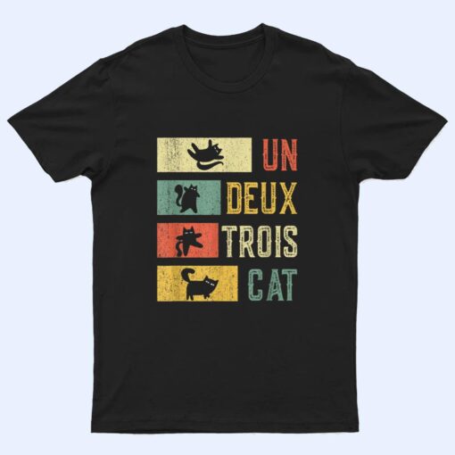 Meowy Funny Cat  Vintage retro Un Deux Trois Cat T Shirt