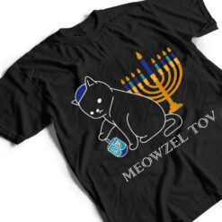 Meowzel Tov Cute Cat Mazel Tov Menorah Funny Hanukkah T Shirt - Dream Art Europa