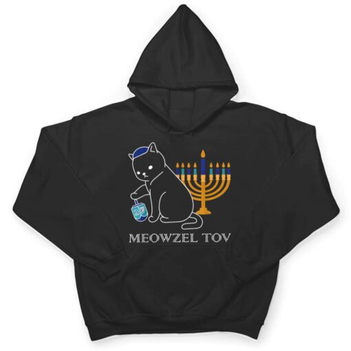 Meowzel Tov  Cute Cat Mazel Tov Menorah Funny Hanukkah T Shirt