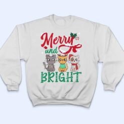 Merry And Bright Cat Christmas T Shirt - Dream Art Europa