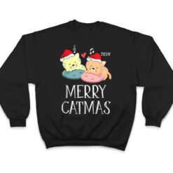 Merry Catmas Pajama Christmas Lights Funny Holiday Cat Mom T Shirt - Dream Art Europa