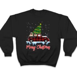 Merry Christmas Bulldog Xmas Plaid Red Truck Tree on Car T Shirt - Dream Art Europa