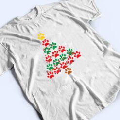 Merry Christmas Dog Cat Paw Print Tree Xmas Lover Pajamas T Shirt - Dream Art Europa