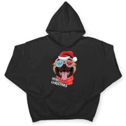 Merry Christmas Pug Dog Santa Hat sunglasses Xmas T Shirt - Dream Art Europa