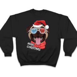 Merry Christmas Pug Dog Santa Hat sunglasses Xmas T Shirt - Dream Art Europa