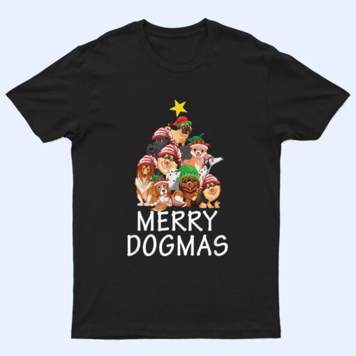 Merry Dogmas Cute Dog Xmas Christmas Tree Dog Lover Gifts Ver 2 T Shirt