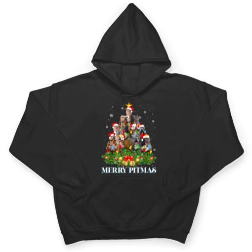 Merry Pitmas Pitbull Dog Ugly Christmas Tree Dogs T Shirt