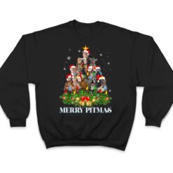 Merry Pitmas Pitbull Dog Ugly Christmas Tree Dogs T Shirt - Dream Art Europa