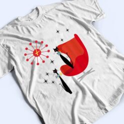 Mid Century Modern Cat Red Chair _ Sunburst Clock T Shirt - Dream Art Europa