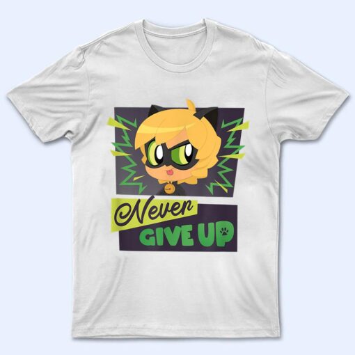 Miraculous Ladybug Chibi Collection Cat Noir Never Give Up T Shirt