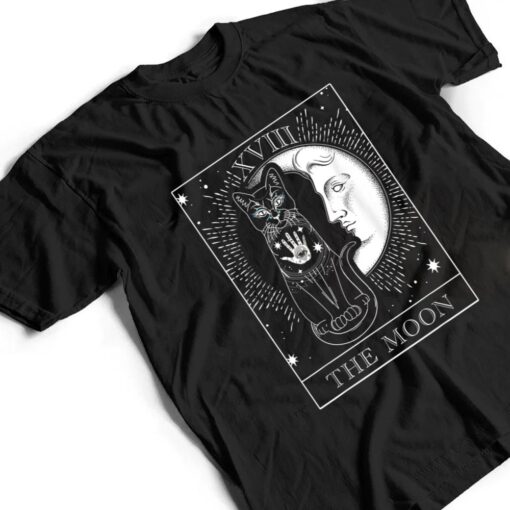 Moon Tarot Card and Cat Occult Graphic T Shirt