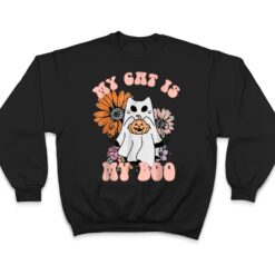 My Cat Is My Boo Floral Groovy Ghost Cat Spooky Halloween T Shirt - Dream Art Europa