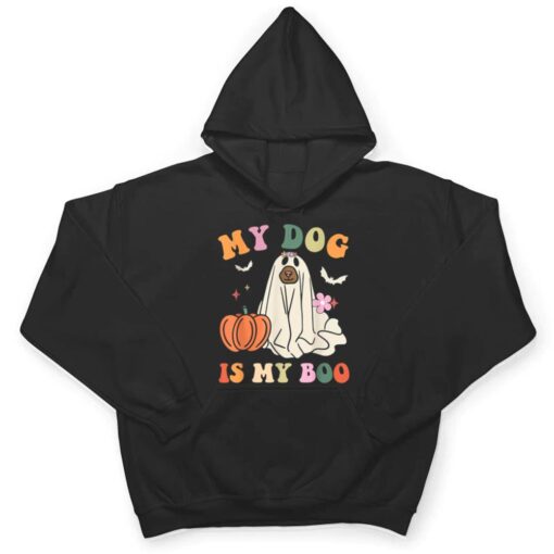 My Dog Is My Boo Spooky Season Ghost Halloween Groovy Retro T Shirt