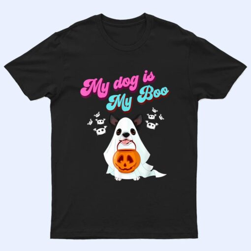 My Dog is My Boo Cute Halloween Funny Spooky Dog Pumpkin T Shirt