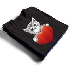 Official Grey Cat Heart Valentine's Day Cute Kitten Cat Mom T Shirt - Dream Art Europa