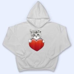 Official Grey Cat Heart Valentine's Day Cute Kitten Cat Mom T Shirt - Dream Art Europa