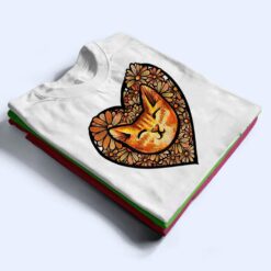 Orange Tiger Stripe Cat Heart Art flower Premium T Shirt - Dream Art Europa