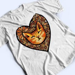 Orange Tiger Stripe Cat Heart Art flower Premium T Shirt - Dream Art Europa