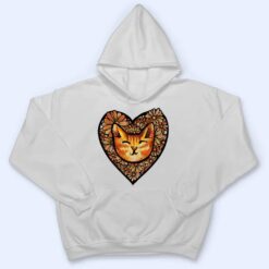 Orange Tiger Stripe Cat Heart Art flower Premium T Shirt - Dream Art Europa