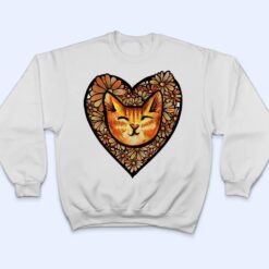 Orange Tiger Stripe Cat Heart Art flower Premium T Shirt - Dream Art Europa