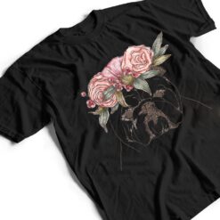 Outline with flowers English British Bulldog T Shirt - Dream Art Europa