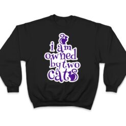 Owned By Two Cats Cat Lady Love Pets Gift T Shirt - Dream Art Europa