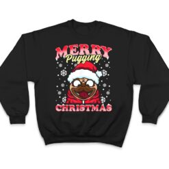 PUG Funny Snowflakes Christmas Dog Wearing a Santa Hat T Shirt - Dream Art Europa