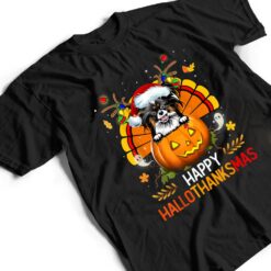 Papillon Dog Happy Hallothanksmas Halloween Christmas T Shirt - Dream Art Europa