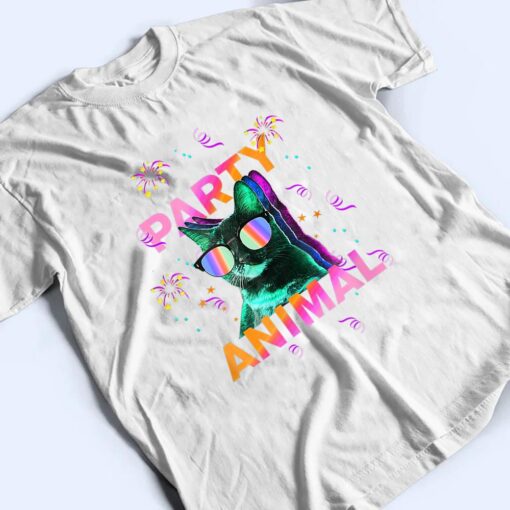 Party Cat Party Animal Colorful Graphic T Shirt