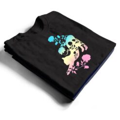 Pastel Stretching Cat With Roses Kitten T Shirt - Dream Art Europa