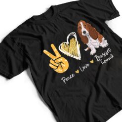 Peace Love Basset Hound Dog Lovers T Shirt - Dream Art Europa