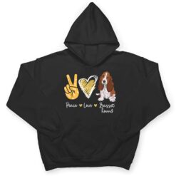 Peace Love Basset Hound Dog Lovers T Shirt - Dream Art Europa