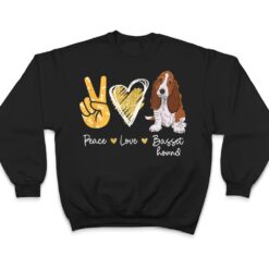 Peace Love Basset Hound Dog Lovers T Shirt - Dream Art Europa