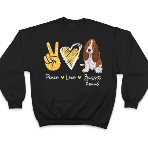 Peace Love Basset Hound Dog Lovers T Shirt