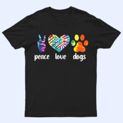 Peace Love Dogs Paws Tie Dye Rainbow Animal Rescue T Shirt