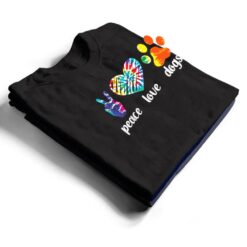 Peace Love Dogs Paws Tie Dye Rainbow Animal Rescue T Shirt - Dream Art Europa