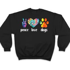 Peace Love Dogs Paws Tie Dye Rainbow Animal Rescue T Shirt - Dream Art Europa