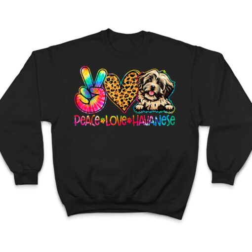 Peace Love Havanese Tie Dye Dog Lover T Shirt