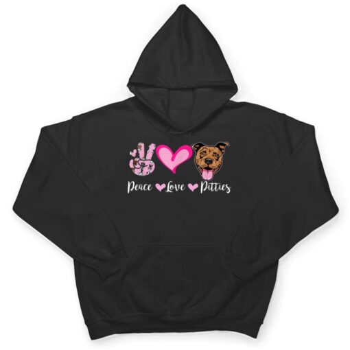 Peace Love Pitties Puppy Dog Mom Lady Pitbull Lover T Shirt