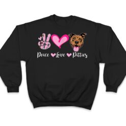 Peace Love Pitties Puppy Dog Mom Lady Pitbull Lover T Shirt - Dream Art Europa