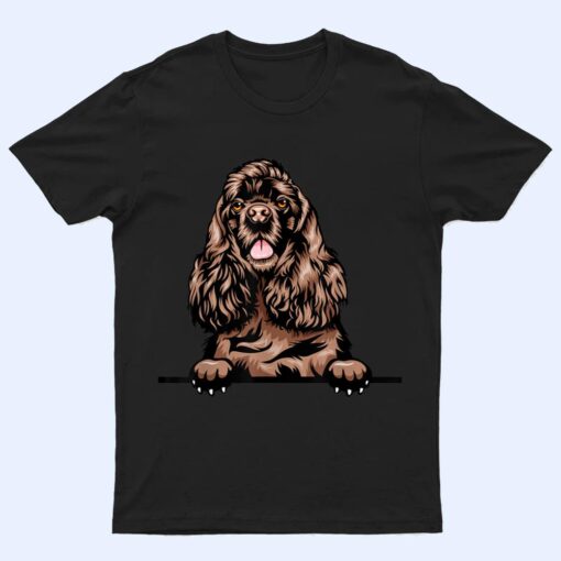 Peeking Chocolate Cocker Spaniel Dog Ver 2 T Shirt