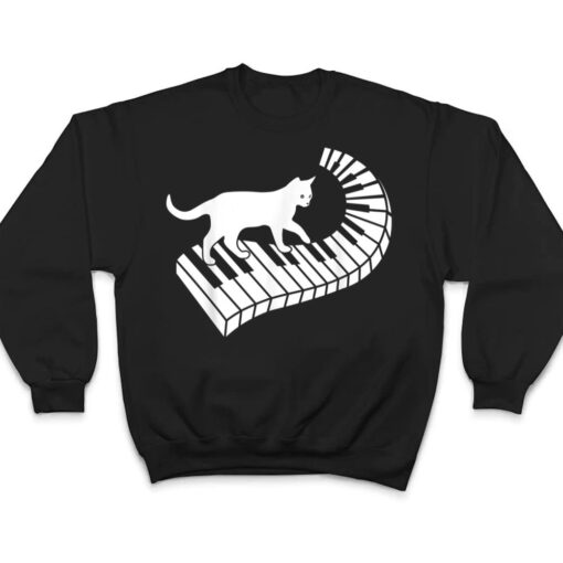 Piano Cat Funny Piano Player Musician Keyboard Pianist Cat T Shirt