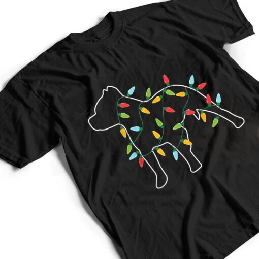 Pitbull Christmas Tree Light Pajama Xmas Dog lover T Shirt