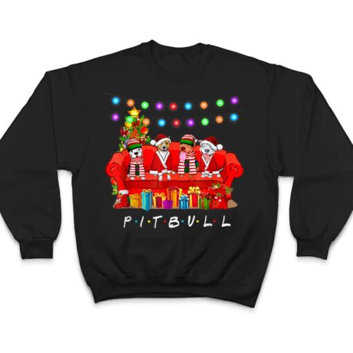 Pitbull Dog Lights Christmas Matching Family T Shirt
