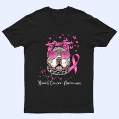 Pitbull Dog Lover Pink Ribbon Breast Cancer Awareness T Shirt