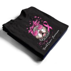 Pitbull Dog Lover Pink Ribbon Breast Cancer Awareness T Shirt - Dream Art Europa