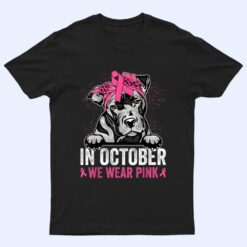 Pitbull Dog Pink Ribbon Breast Cancer Awareness T Shirt